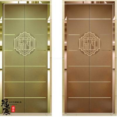 304不锈钢玫瑰金镜面腐蚀花纹组合工艺电梯门板 不锈钢电梯板价格
