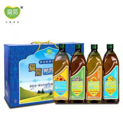 爱菊哈萨克斯坦四合一礼盒油1.25L*4亚麻籽/红花籽/葵花籽/菜籽油