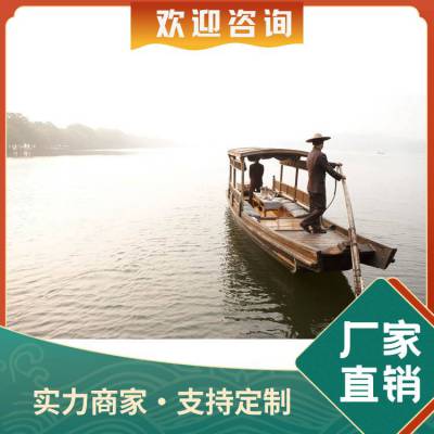 君华船业传统乌篷船摇撸木船订制厂家 乌镇水上观光旅游船