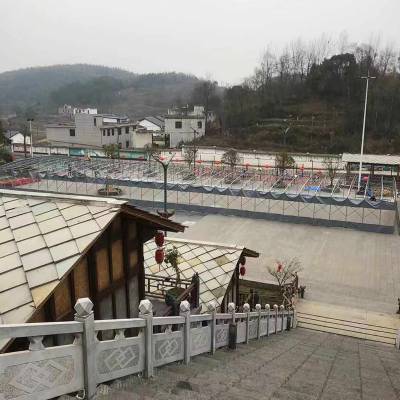 黄石下陆区商业街移动推拉蓬 临时储物仓库移动雨棚 折叠移动推拉篷外观牢固