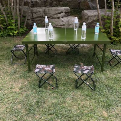 1.3米方桌野战餐桌户外折叠桌士兵餐桌家用钢桌