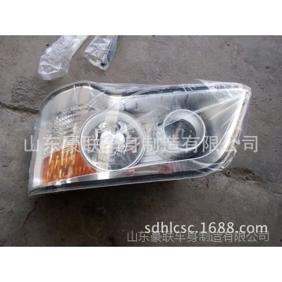 济南联合重卡驾驶室大灯总成 联合重卡事故车驾驶室配件价格 图