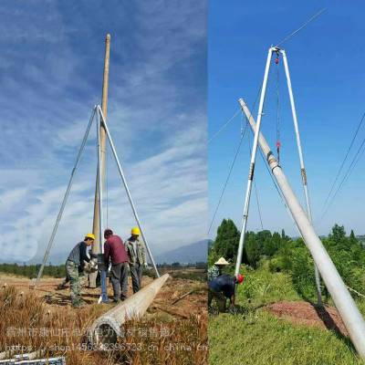 管式铝合金立杆机电线路施工8米人字扒杆10m立杆组塔人字抱杆