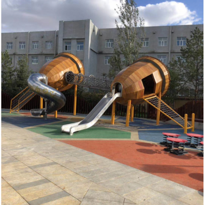 户外儿童乐园 蹦床 感统组合碳化木质幼儿园玩具转椅