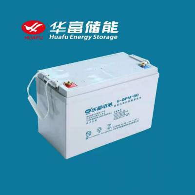 华富蓄电池 6-GFM-80 铅酸免维护电池12V80AH 基站储能 UPS不间断电源