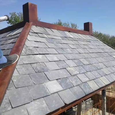 天然青石板屋面楼顶防水石板瓦别墅庭院隔热仿古页岩瓦屋顶小青瓦