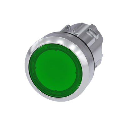 西门子 3SU10510AB400AA0ZY19 金属 高光 键控式 带激光标记 绿色 发光按钮