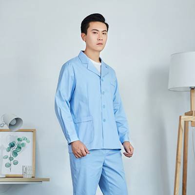 医师服药店工作服吸湿排汗男款涤棉面料纯色白大褂