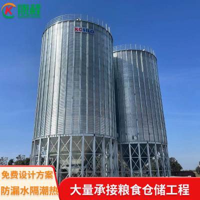 康程1000吨装配式原粮仓 智能粮食钢板仓600T 操作简单 省时省力