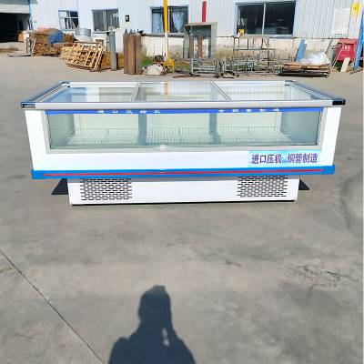 大型海鲜柜 前透明冰柜前视窗岛柜3米冻品展示柜
