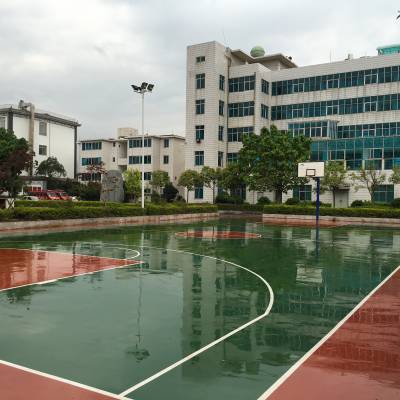 广州市黄浦区半预制型硅pu 硅PU塑胶篮球场 地面材料