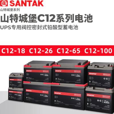 山特UPS不间断电源城堡铅酸蓄电池C12-26AH 12V26AH阀控密封免维护