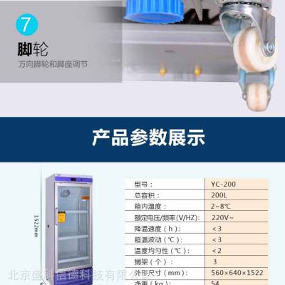 医用药品冷藏箱200升澳柯玛YC-200新款药品冷藏箱上市质保两年全国联保的医用冷藏箱现货处