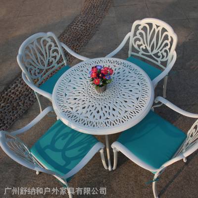 铸铝合金户外座椅 红铜色户外桌椅 别墅花园户外桌椅