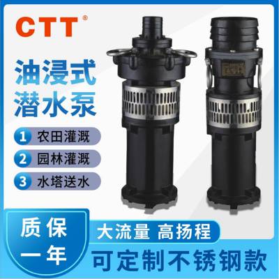 CTT园林灌溉泵QY15-26-2.2油浸式宝塔出口直立式水泵