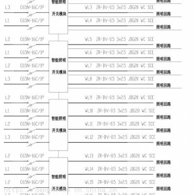 中甲电气智能照明模块4路8路12路16路16A 20A 2*** 32A 40A大电流智能照明控制器