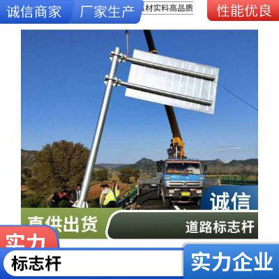 交通标志杆道路指示牌立杆立柱单悬臂F杆路牌监控立柱警示杆定制