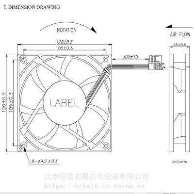 PWM调速 IP65户外防水风机HRC12025B48H 通信机柜散热风扇