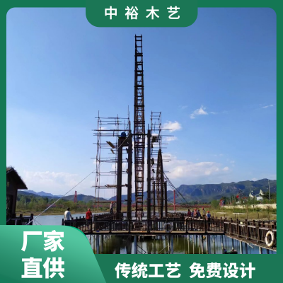 河北秦皇岛防腐木公园庭院景观脚踩手摇电动木质古代磨碎谷物水车