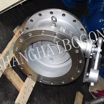 hh47h25p不锈钢蝶式缓冲止回阀dn300法兰管道逆止阀门