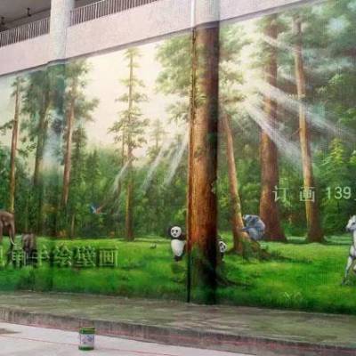 南京风景油画定制 绿色森林风景 大自然系列fj-1 新视角手绘墙绘大副