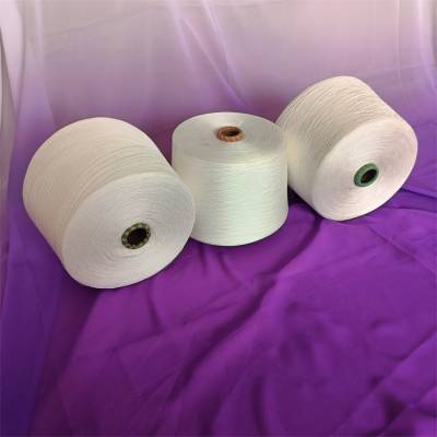 涡流纺涤粘纱802030支纺织纱线粘胶竹节纱在机生产