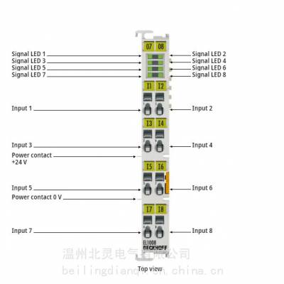 倍福EL1008|EtherCAT终端，8通道数字输入，24 V DC，3毫秒