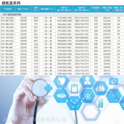 DW-86L388(J)节能芯***温保存箱海尔-86度***温冰箱现货处