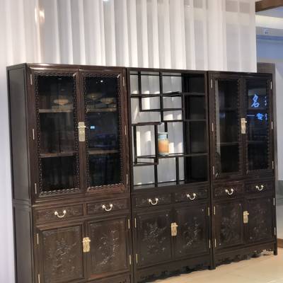 明式万字纹书厨 万厉柜 博古架置物架 简约书架 书柜 可定做