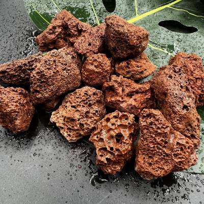 红色火山石 养鱼池污水处理滤料颗粒 花卉多肉铺面 微景观装饰