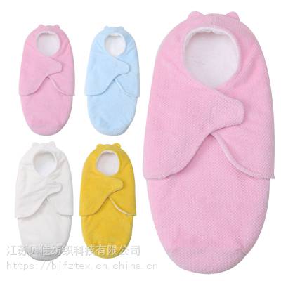 新生儿宝宝睡袋襁褓菠萝格秋冬保暖式外出宝宝包被包巾