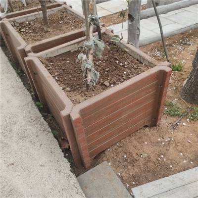 水泥花箱工厂 预制大型混凝土花盆 仿木质花桶花槽图片视频