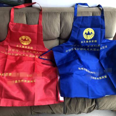 西安纯棉围裙，棉布围裙锁边制作，印LOGO等