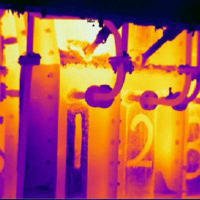 红外热像监测系统检测富气侧吹炉耐火材料损伤状态