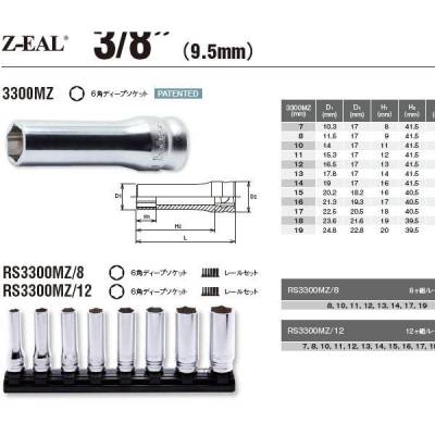 日本KOKEN山下工业Z-EAL扳手套筒3300MZ RS3300MZ/8 12 RS3X00MZ