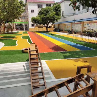 供应钦州高弹性防滑防水跑道地胶 学校操场橡胶颗粒地垫