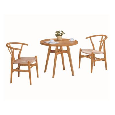 实木餐桌椅 北欧风纯实木圆桌Y字椅子
