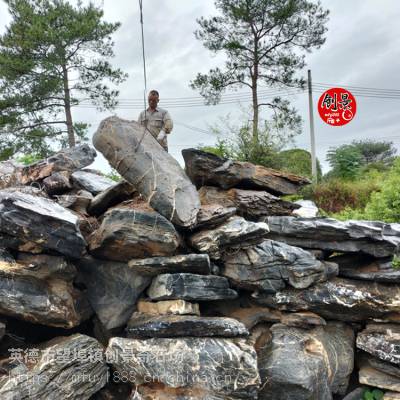 发往四川黑色太湖石-供应园林景观假山石材-英德石场批发太湖石