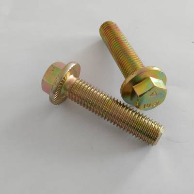 六角法兰面承面带齿螺栓 高强度汽车专用紧固件标准件 全系列六角法兰面螺栓 表面镀锌 强度10.9级