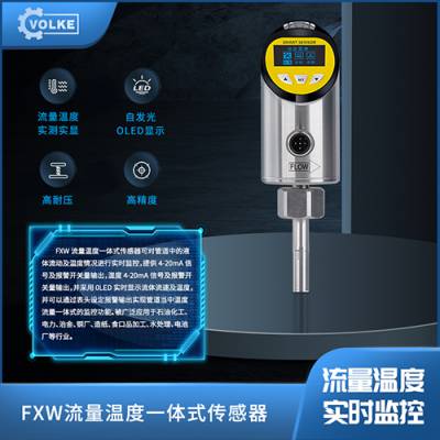 FXW热式流量开关 流量温度一体传感器 不锈钢插入式管道水流开关