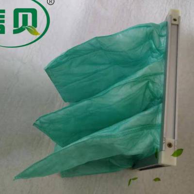 北京银行净化点钞台用中效F6袋式过滤器 绿色无纺布过滤袋 中效过滤袋 6P过滤袋