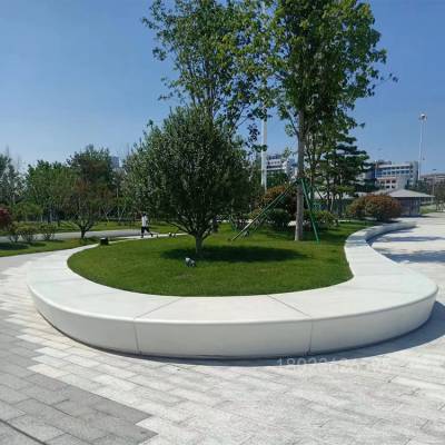 玻璃钢花池施工工艺 户外景观玻璃钢花池 户外异形白色坐凳树池花池