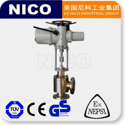尼科NICO 进口电动高压角型调节阀 直角式 高温型 锻造不锈钢 美国品牌