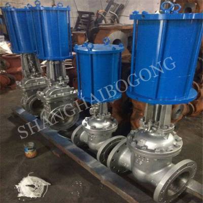 上海渤工 Z641Y-10P 不锈钢气动法兰闸阀 气动快速切断闸阀
