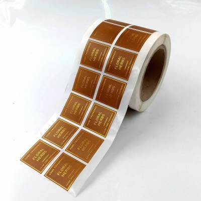 彩色防水强粘FSC森林认证标签 烫金覆膜铜版纸不干胶贴纸