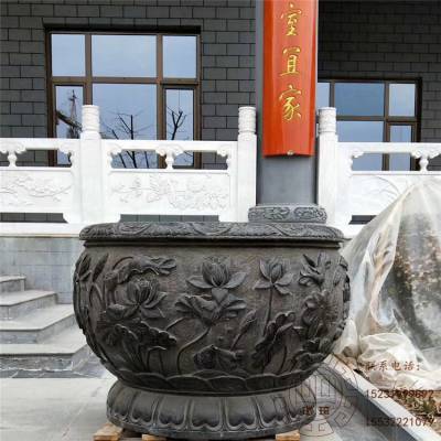 仿古水缸 汉白玉水缸青石荷花缸 石缸