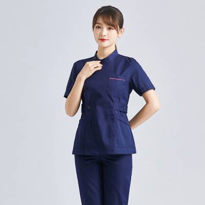 舒适透气护士医生工作服 藏蓝色医生服男女同款工作服套装