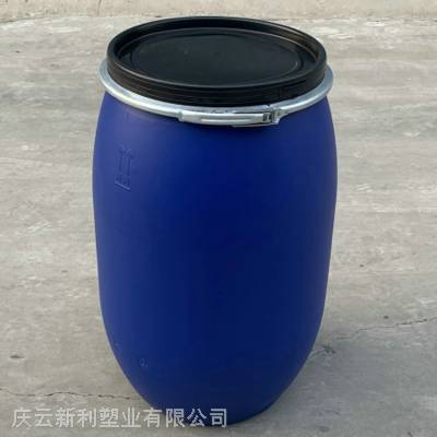 125公斤塑料桶敞口带铁箍125升塑料桶山东厂家直销
