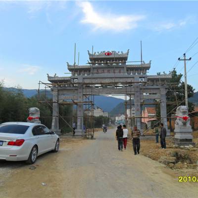 河北沧州农村门楼花岗岩牌楼加工厂嘉祥石雕