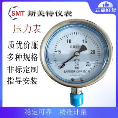 斯美特全不锈钢耐震压力表 YTN-100H 0-4MPa